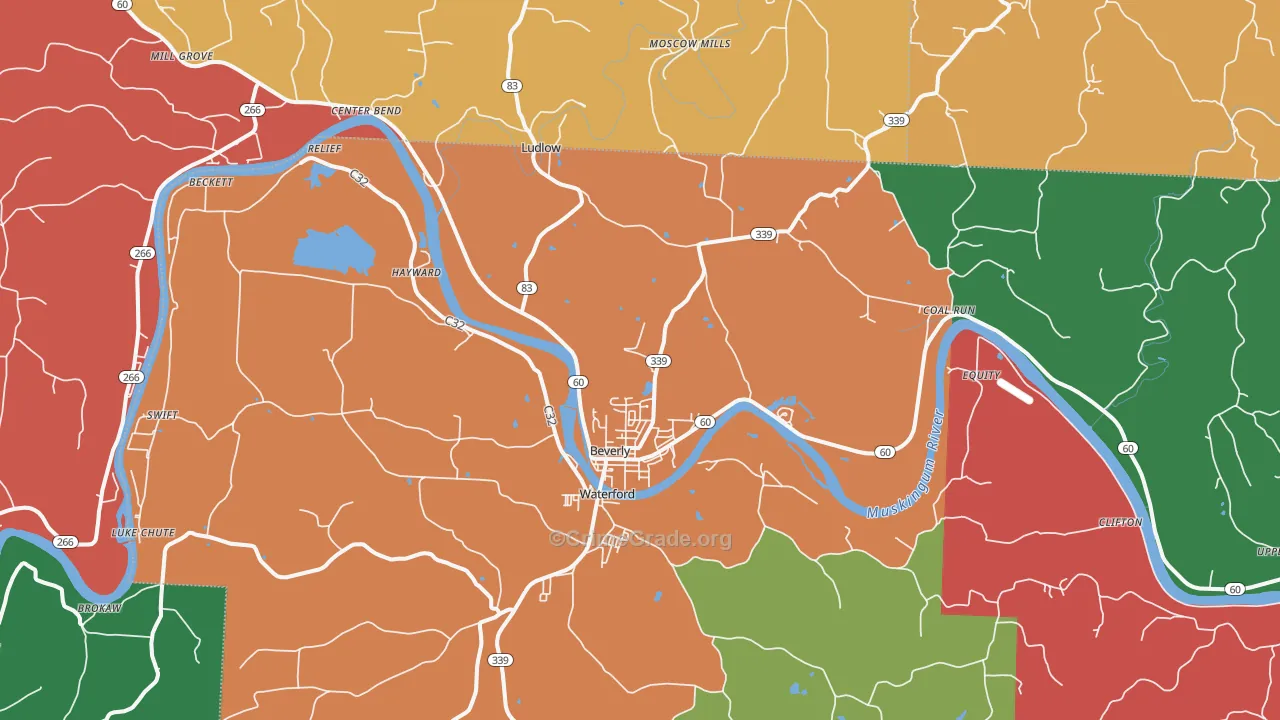 Beverly, OH Map of Assault Rates