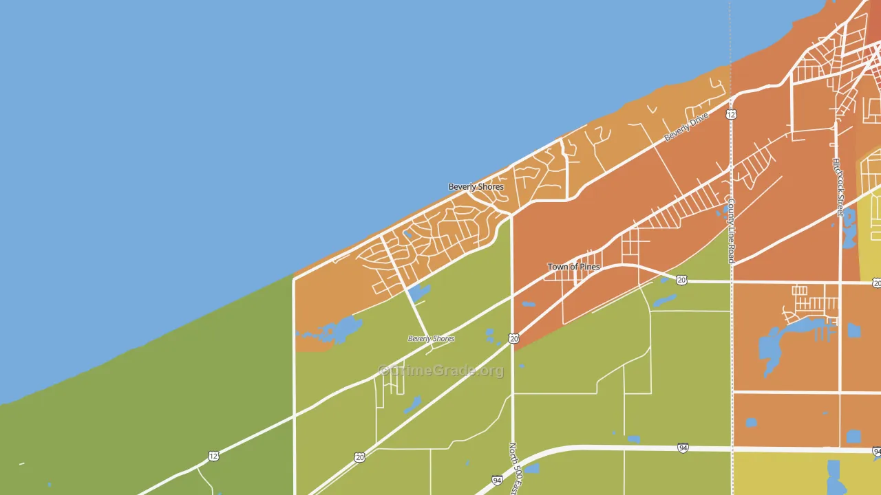 Beverly Shores, IN Map of Assault Rates