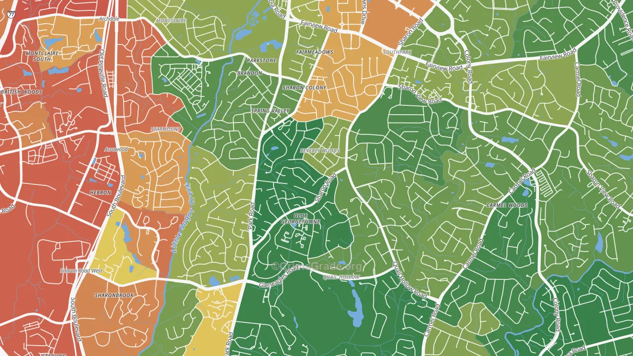 Beverly Woods, Charlotte, NC Map of Assault Rates