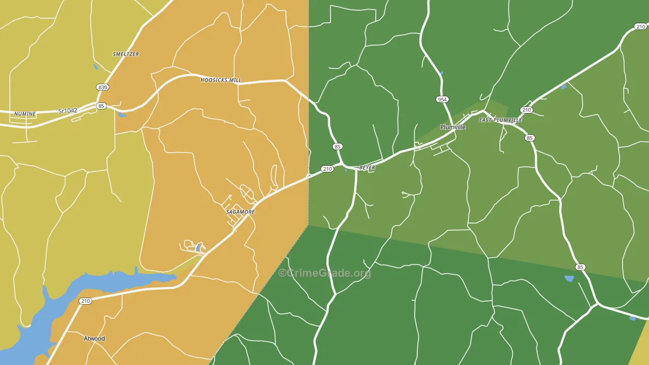 Beyer, PA Map of Assault Rates