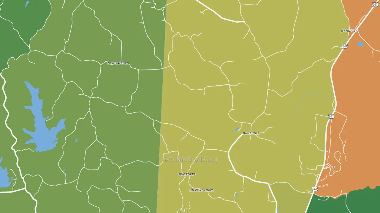 Bible Hill, TN Map of Assault Rates