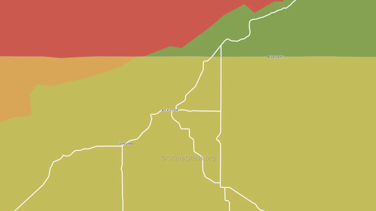 Bickleton, WA Map of Assault Rates