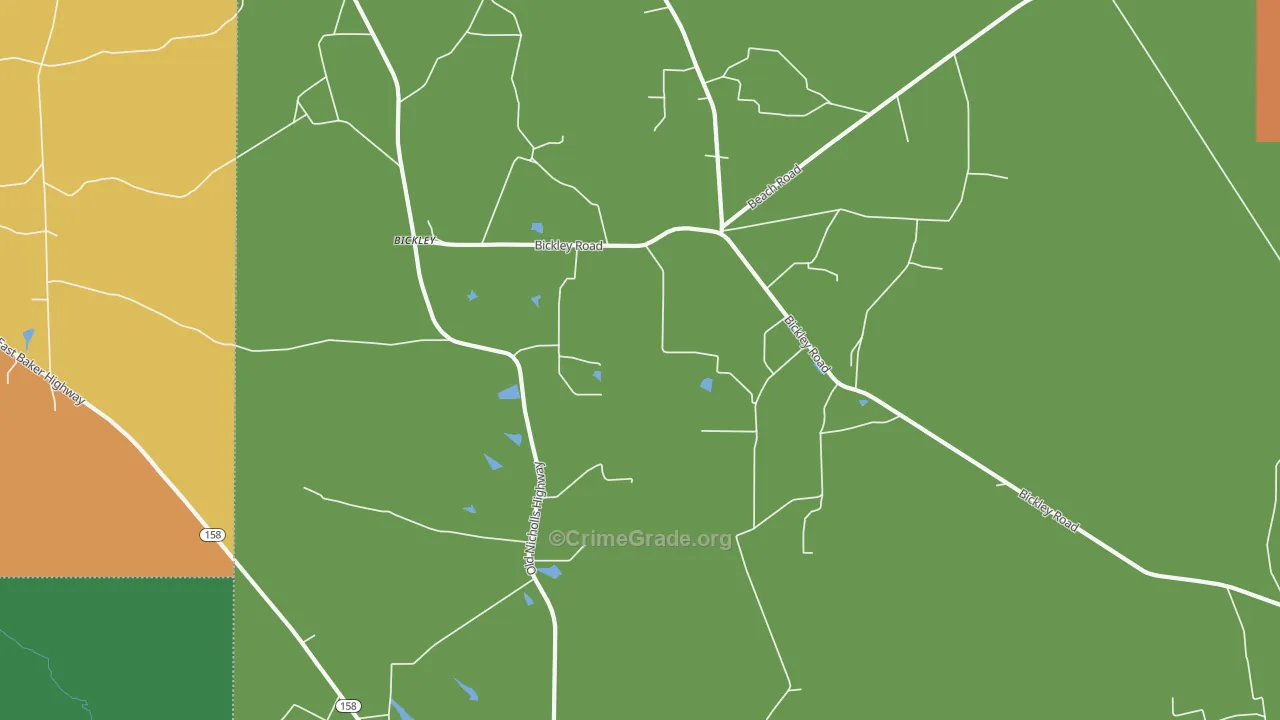 Bickley, GA Map of Assault Rates