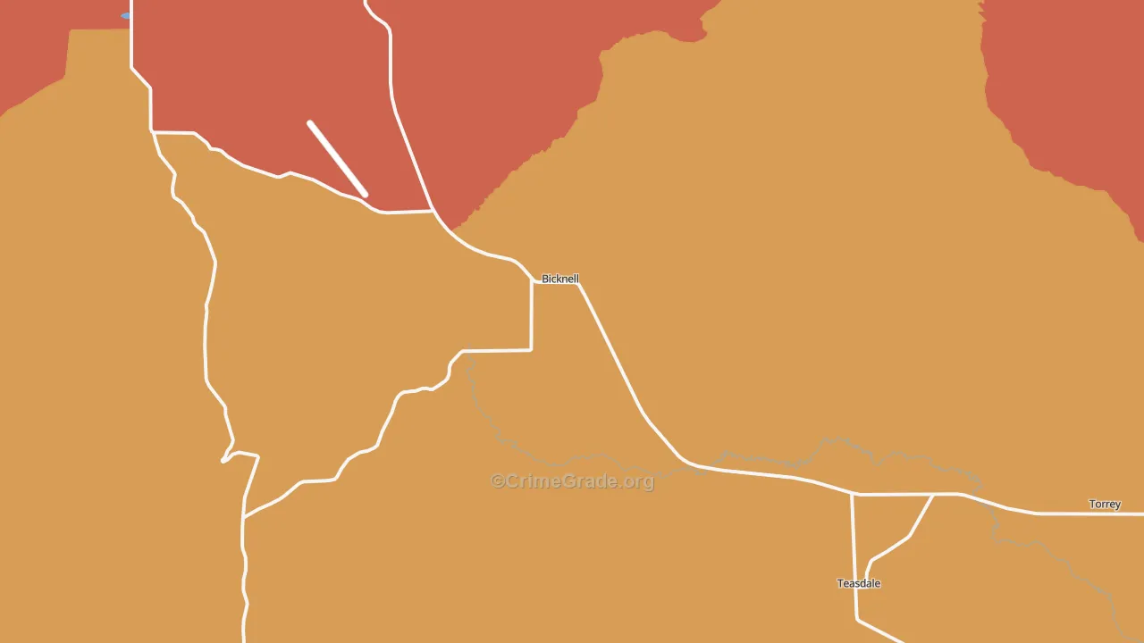 Bicknell, UT Map of Assault Rates