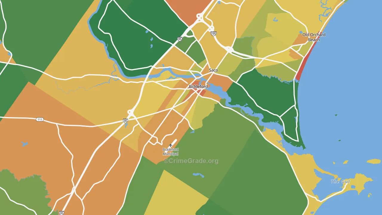 Biddeford, ME Map of Assault Rates