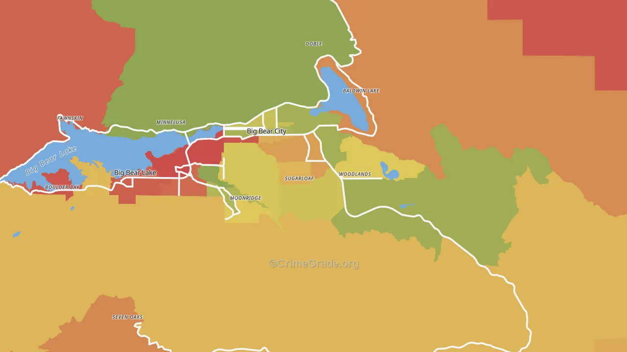 Big Bear, CA Map of Assault Rates
