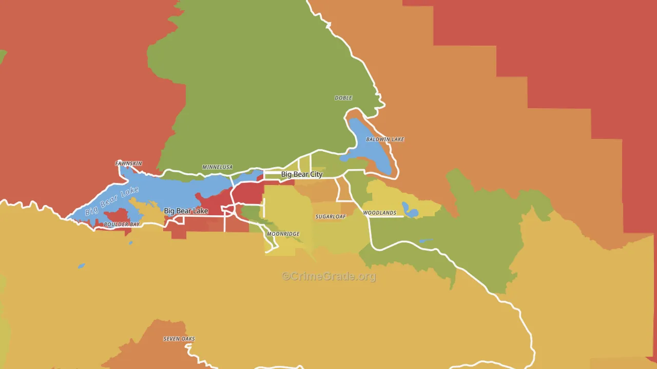 Big Bear City, CA Map of Assault Rates