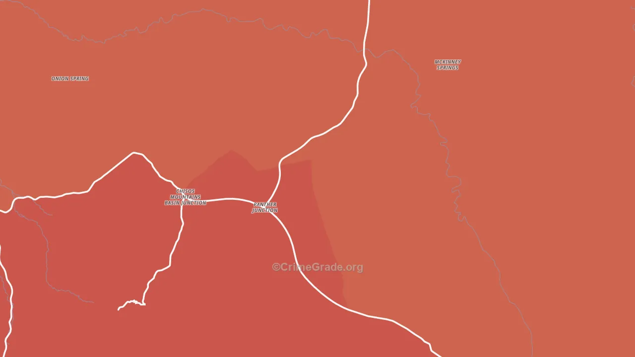Big Bend National Park, TX Map of Assault Rates