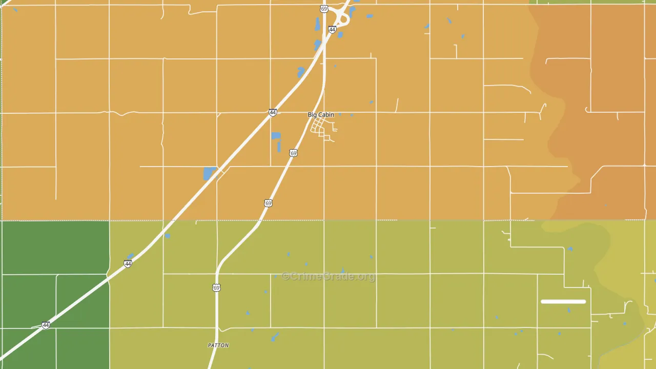 Big Cabin, OK Map of Assault Rates