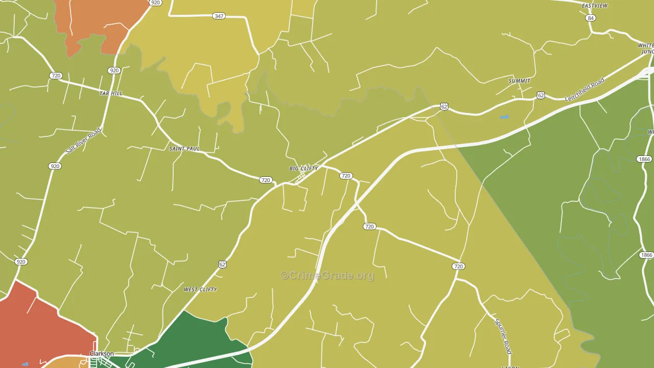 Big Clifty, KY Map of Assault Rates