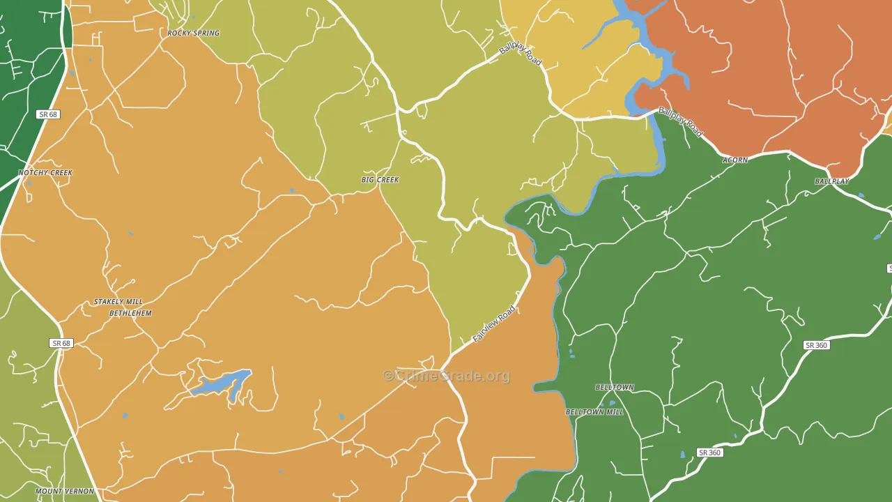 Big Creek, TN Map of Assault Rates