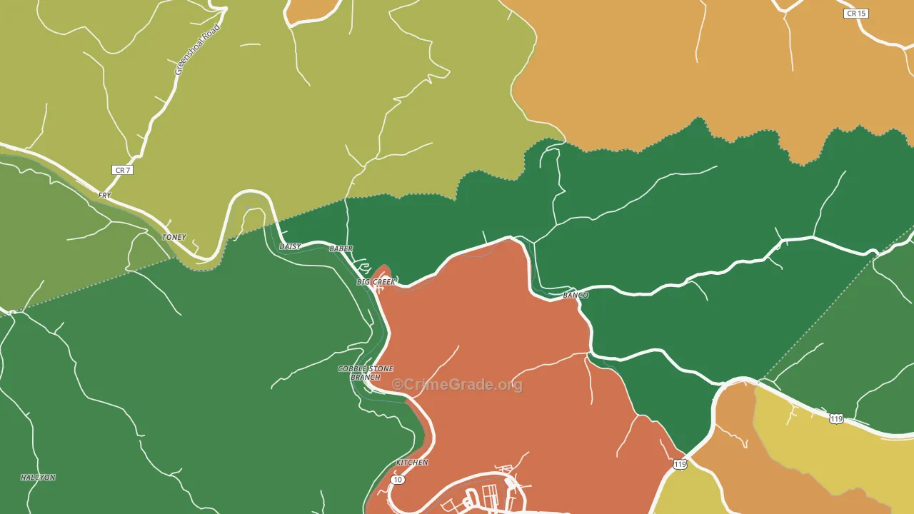 Big Creek, WV Map of Assault Rates