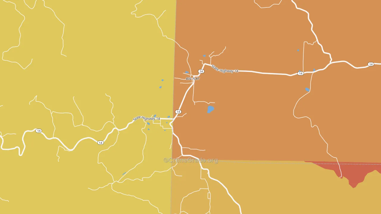 Big Flat, AR Map of Assault Rates