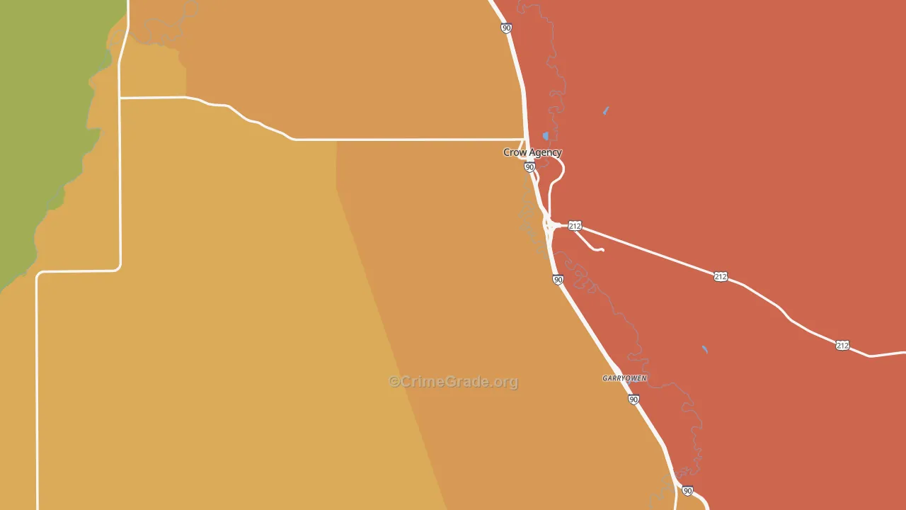 Big Horn County, MT Map of Assault Rates