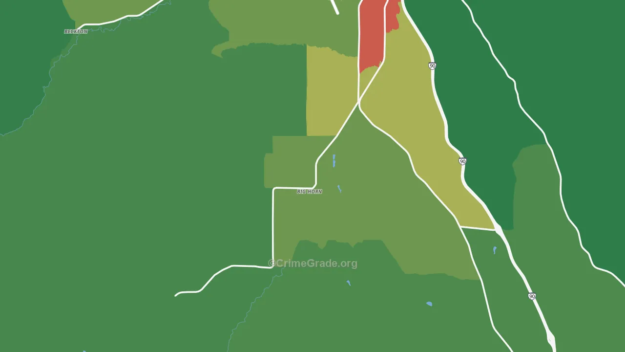 Big Horn, WY Map of Assault Rates