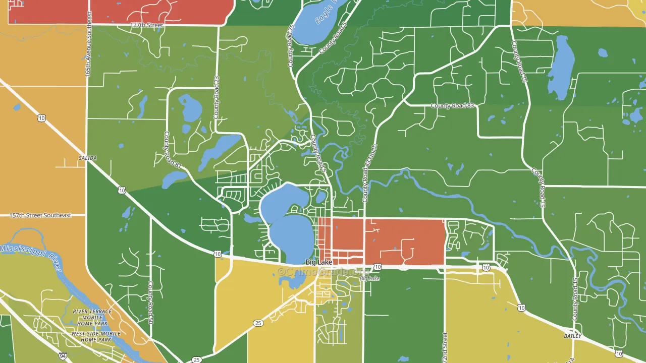 Big Lake, MN Map of Assault Rates