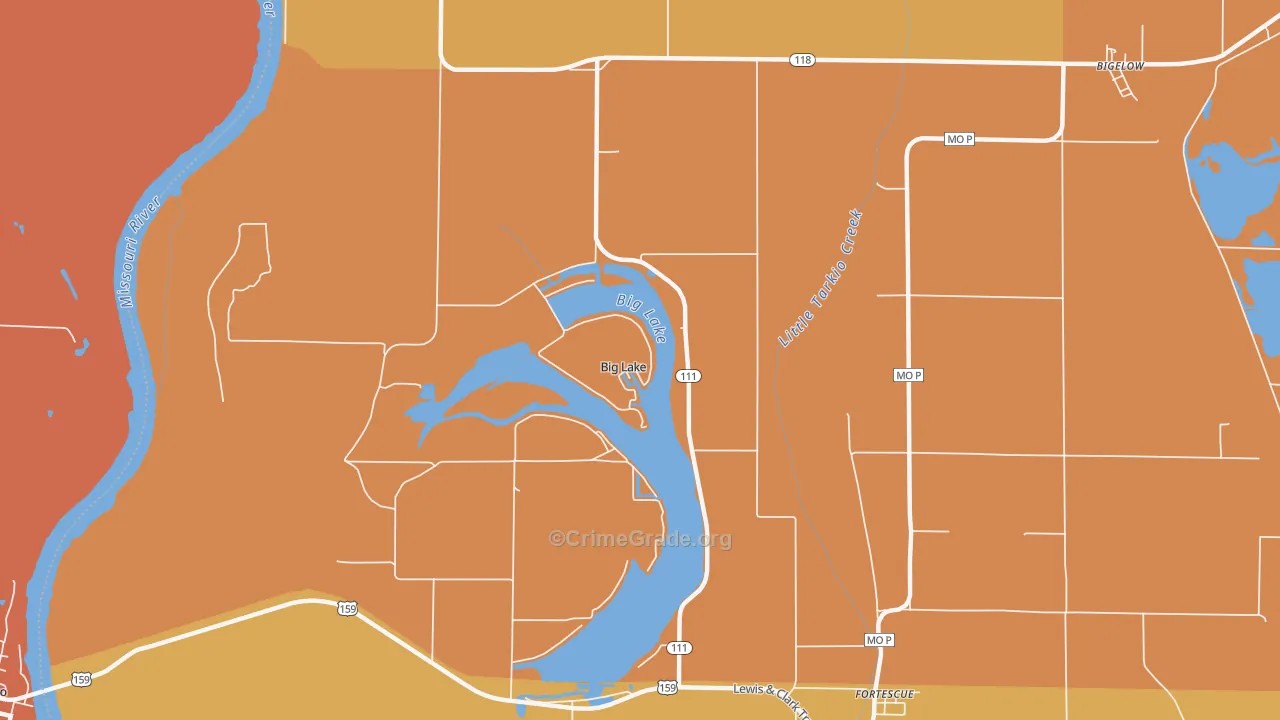Big Lake, MO Map of Assault Rates