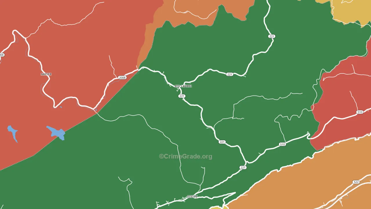 Big Laurel, KY Map of Assault Rates
