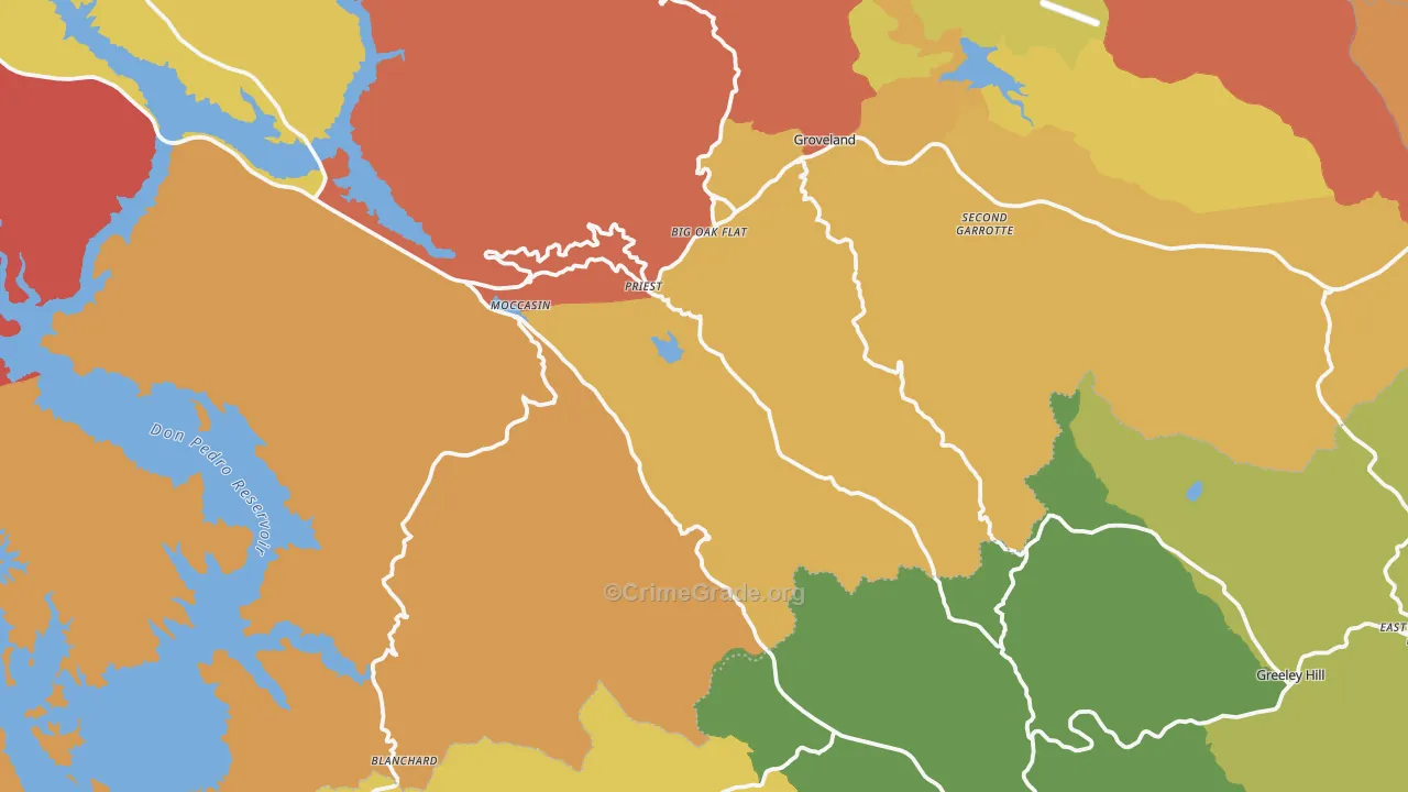 Big Oak Flat, CA Map of Assault Rates