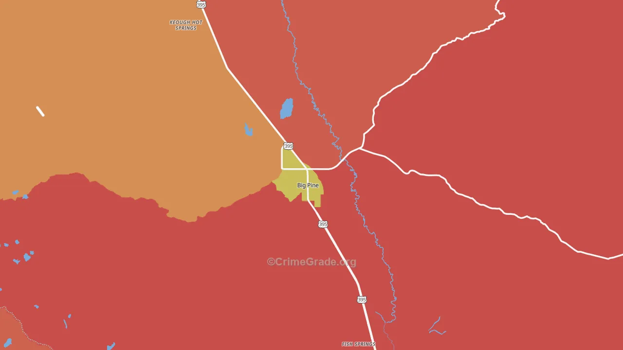 Big Pine, CA Map of Assault Rates