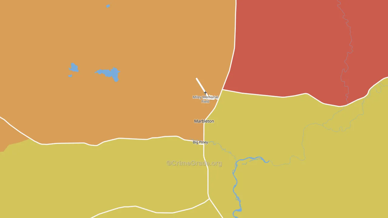 Big Piney, WY Map of Assault Rates