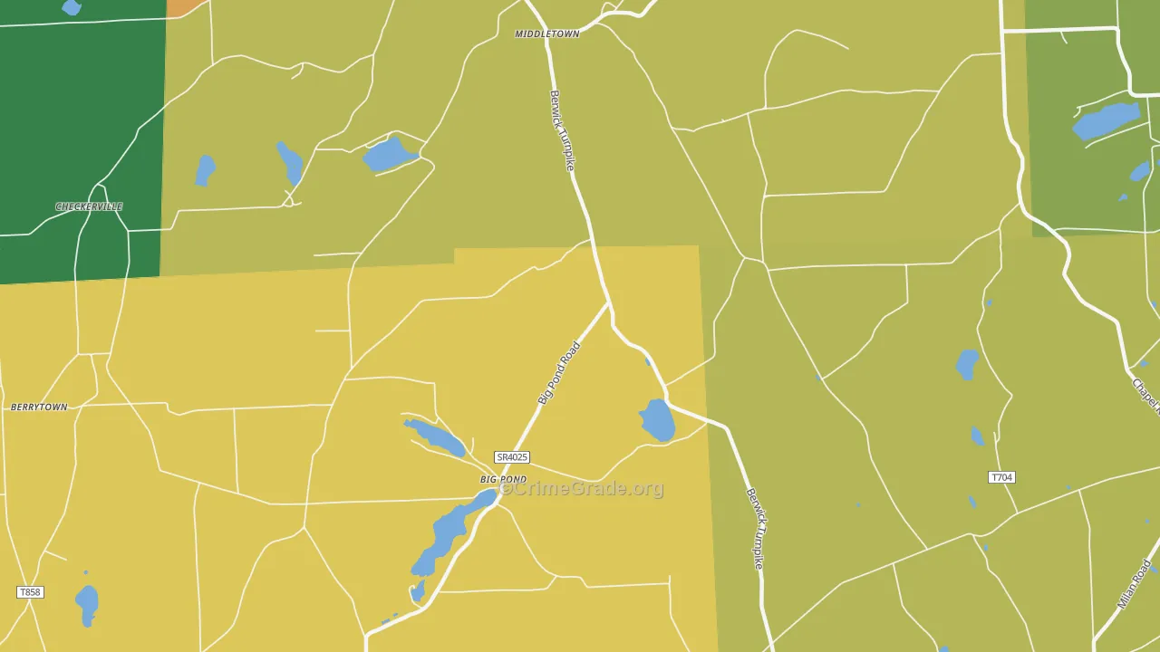 Big Pond, PA Map of Assault Rates