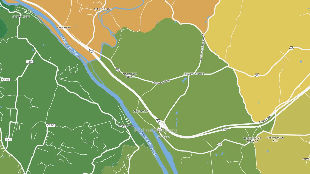Big Pool, MD Map of Assault Rates
