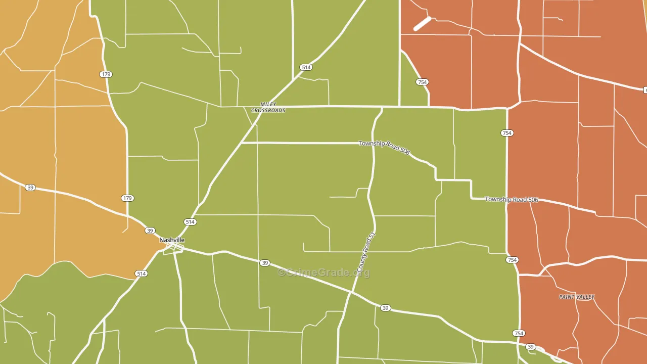 Big Prairie, OH Map of Assault Rates