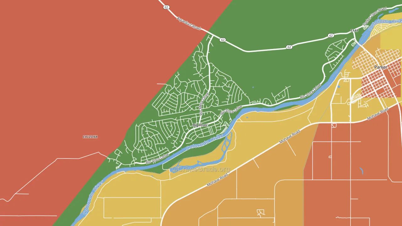 Big River, CA Map of Assault Rates