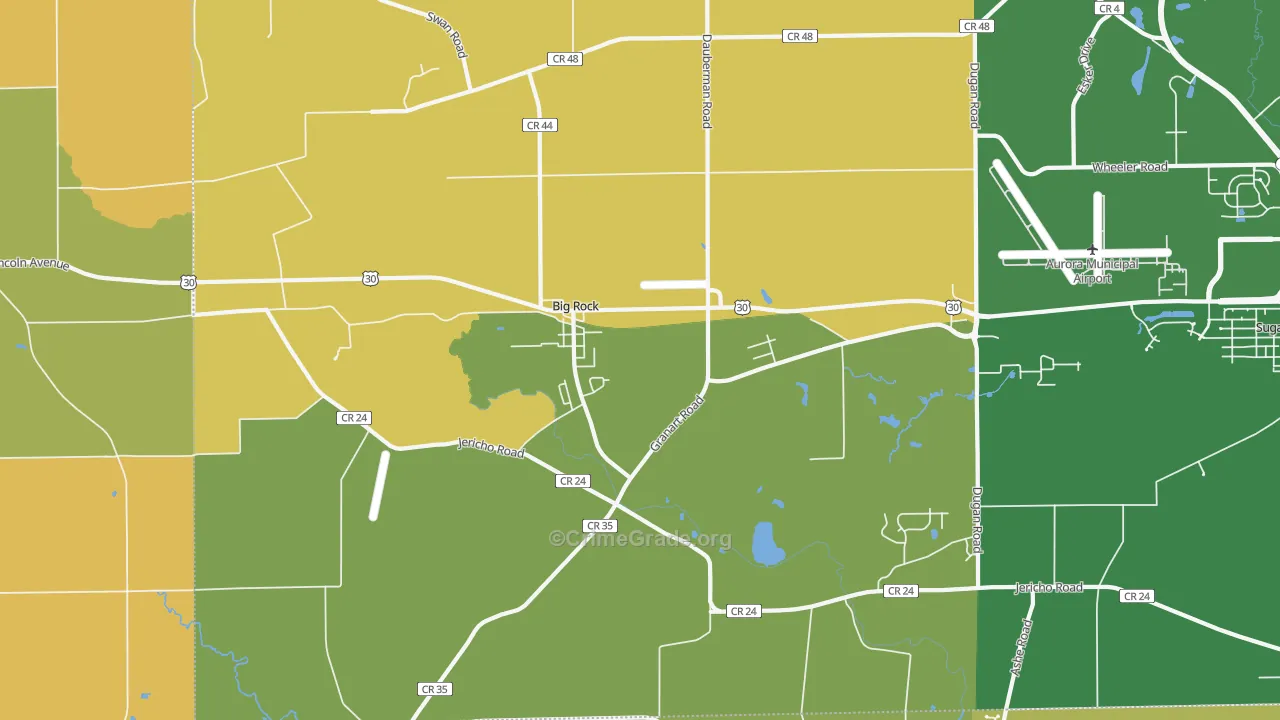 Big Rock, IL Map of Assault Rates