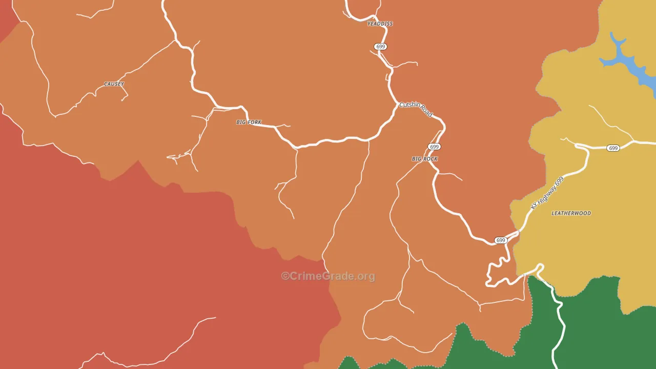 Big Rock, KY Map of Assault Rates