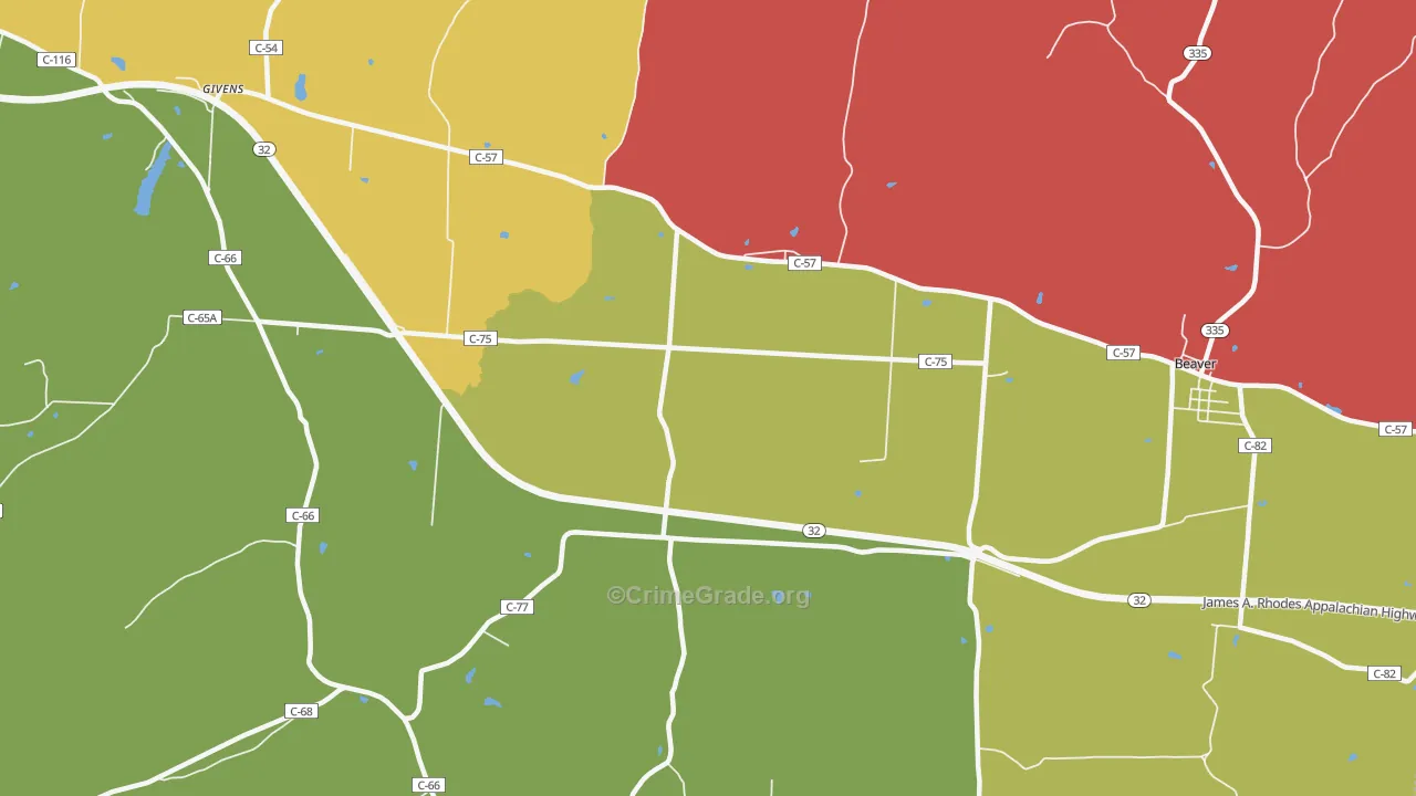 Big Rock, OH Map of Assault Rates