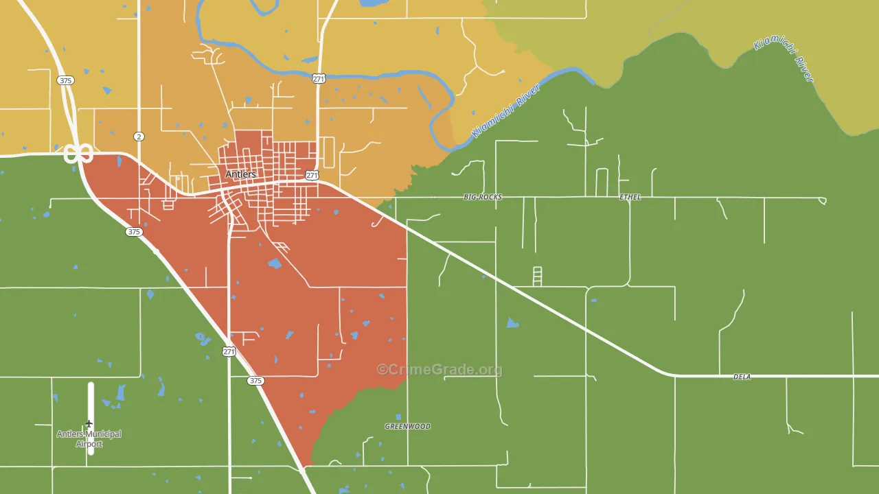 Big Rocks, OK Map of Assault Rates