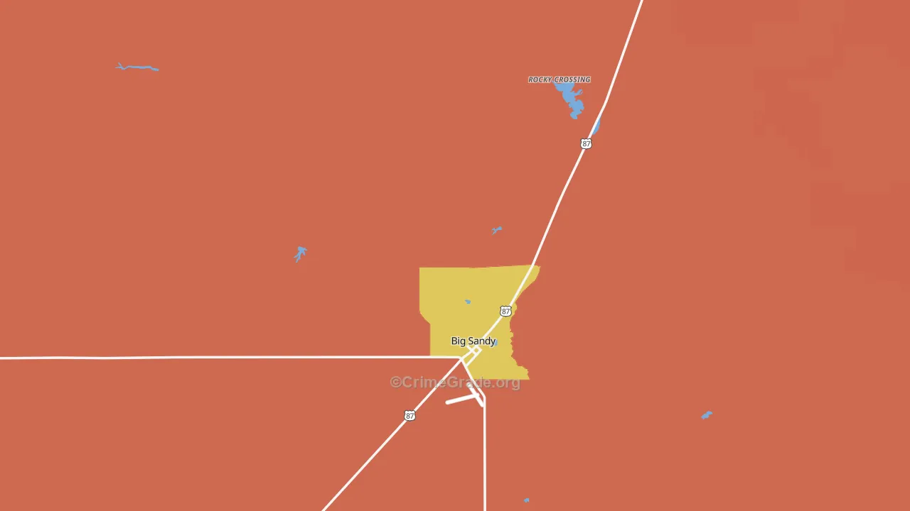 Big Sandy, MT Map of Assault Rates