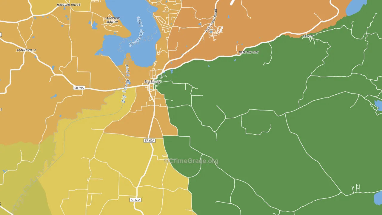 Big Sandy, TN Map of Assault Rates