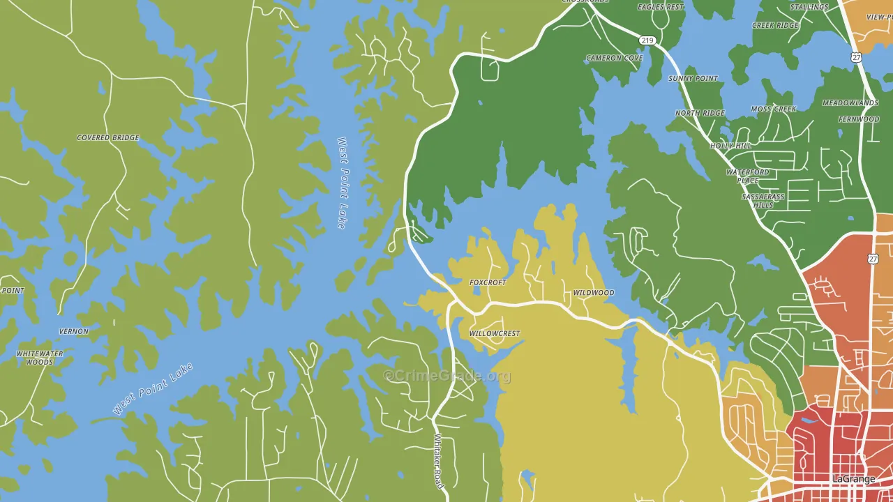 Big Springs, GA Map of Assault Rates