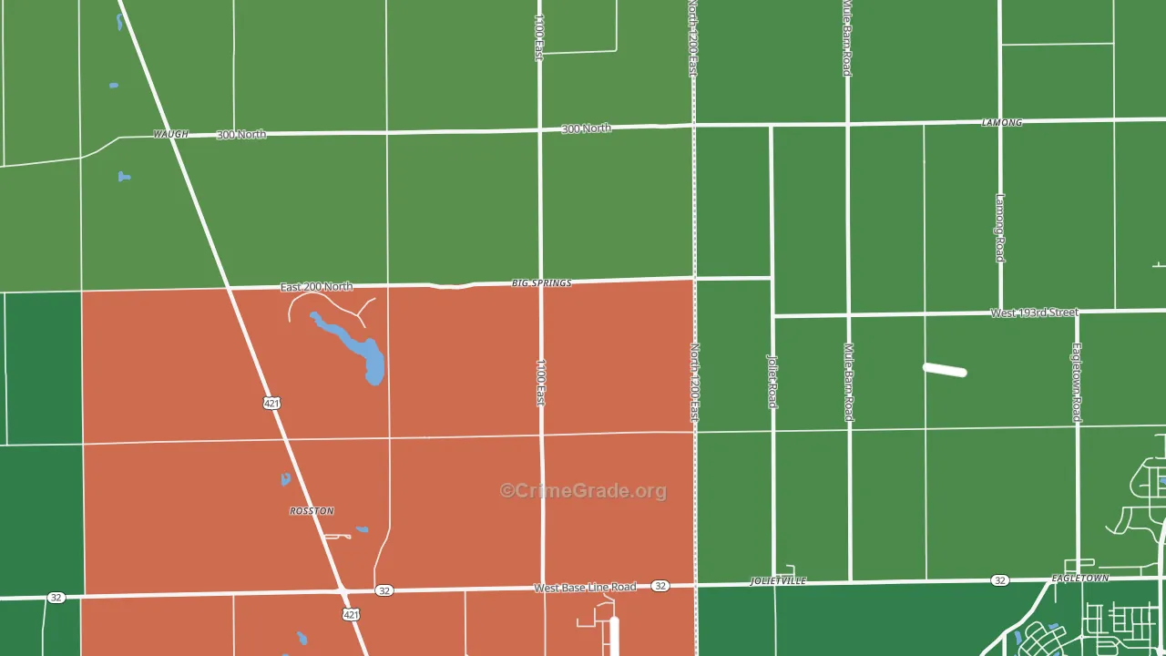 Big Springs, IN Map of Assault Rates
