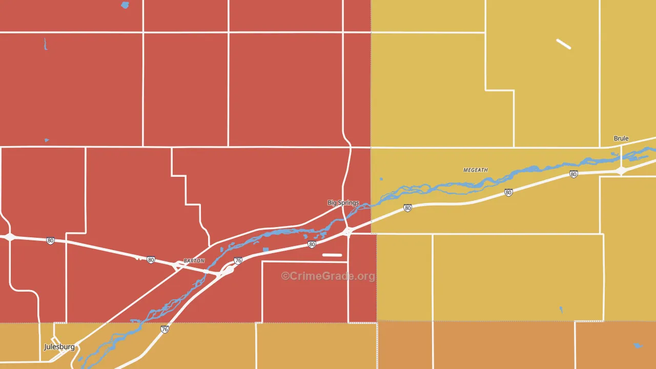 Big Springs, NE Map of Assault Rates