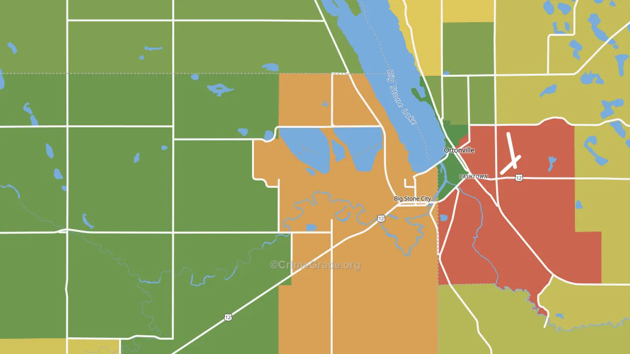 Big Stone City, SD Map of Assault Rates