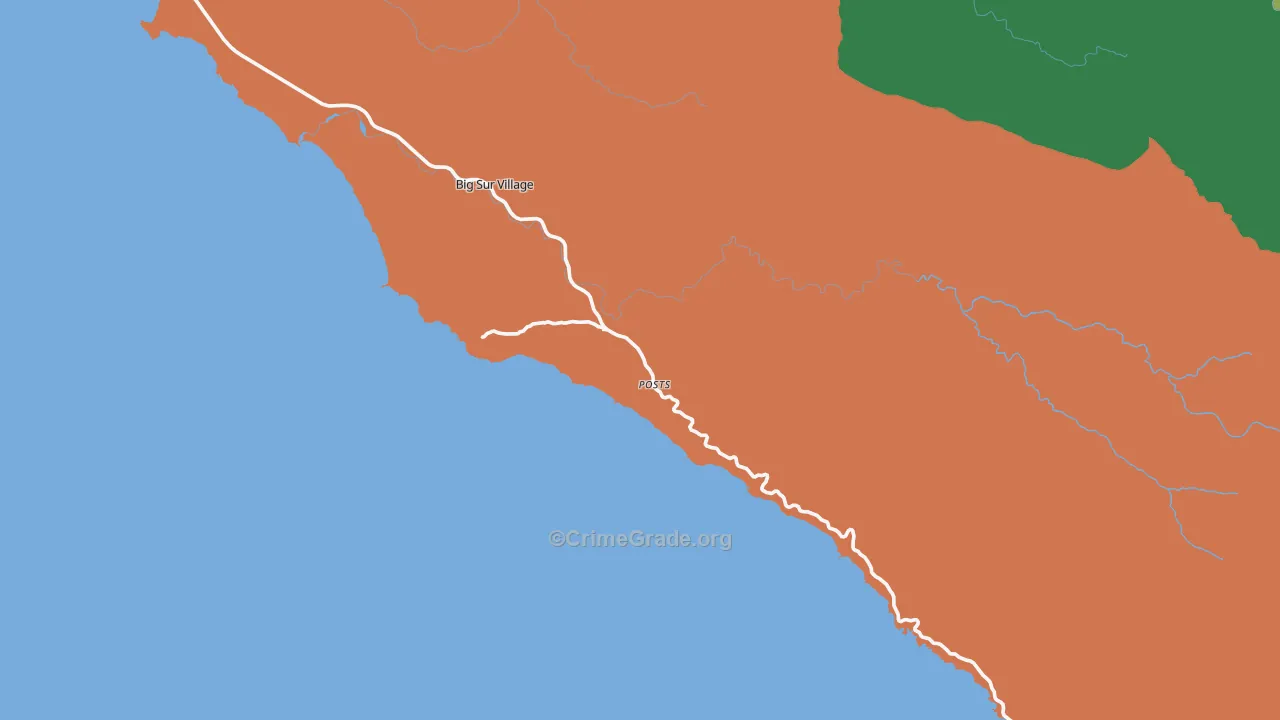 Big Sur, CA Map of Assault Rates