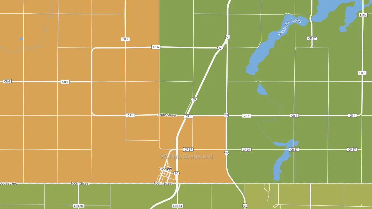 Bigelow, MN Map of Assault Rates