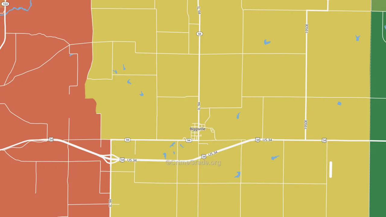 Biggsville, IL Map of Assault Rates