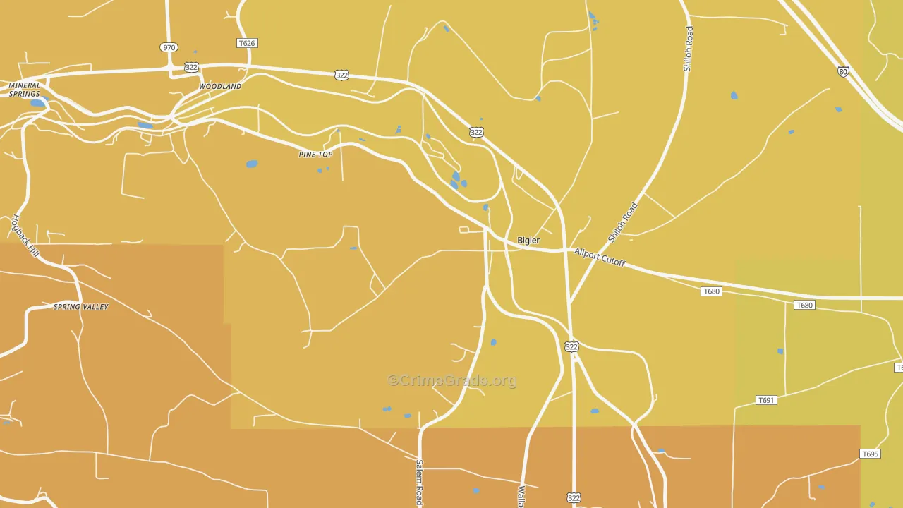Bigler, PA Map of Assault Rates