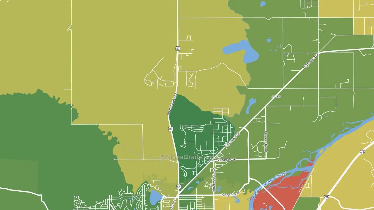 Billings Heights, MT Map of Assault Rates