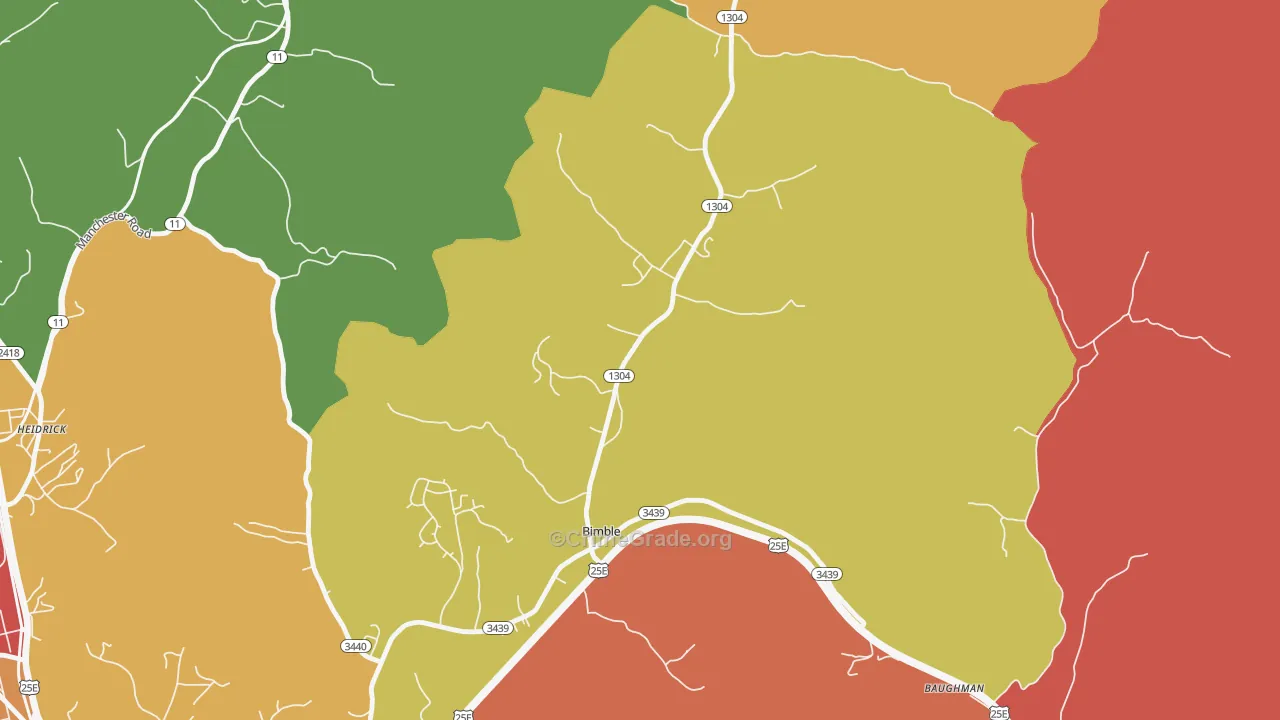 Bimble, KY Map of Assault Rates