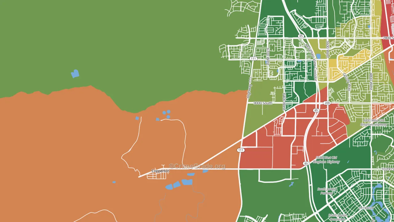 Bingham Canyon, UT Map of Assault Rates