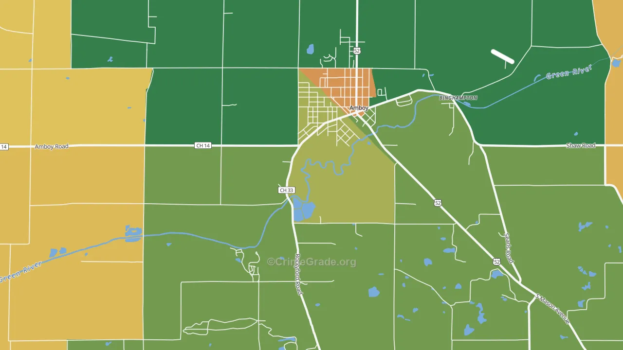 Binghampton, IL Map of Assault Rates
