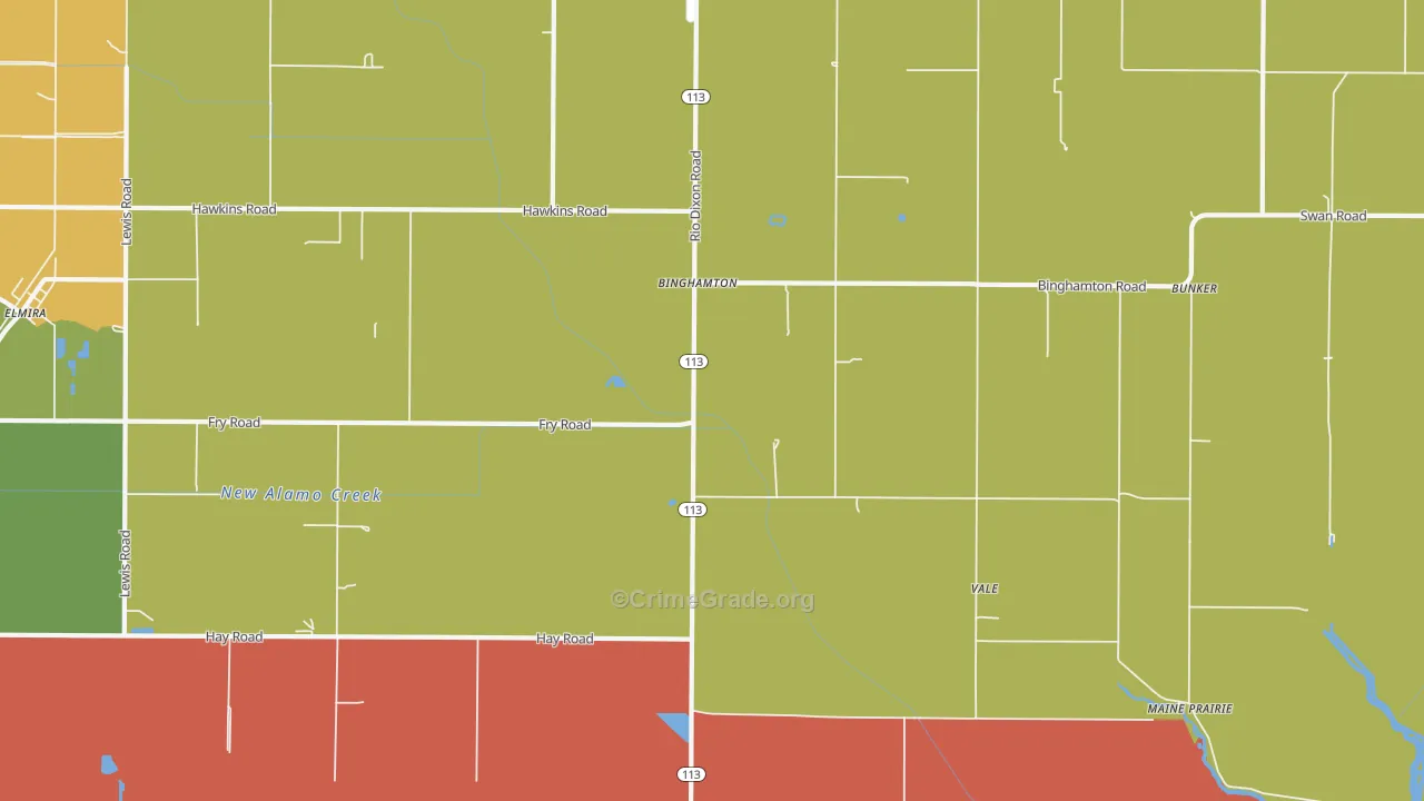 Binghamton, CA Map of Assault Rates