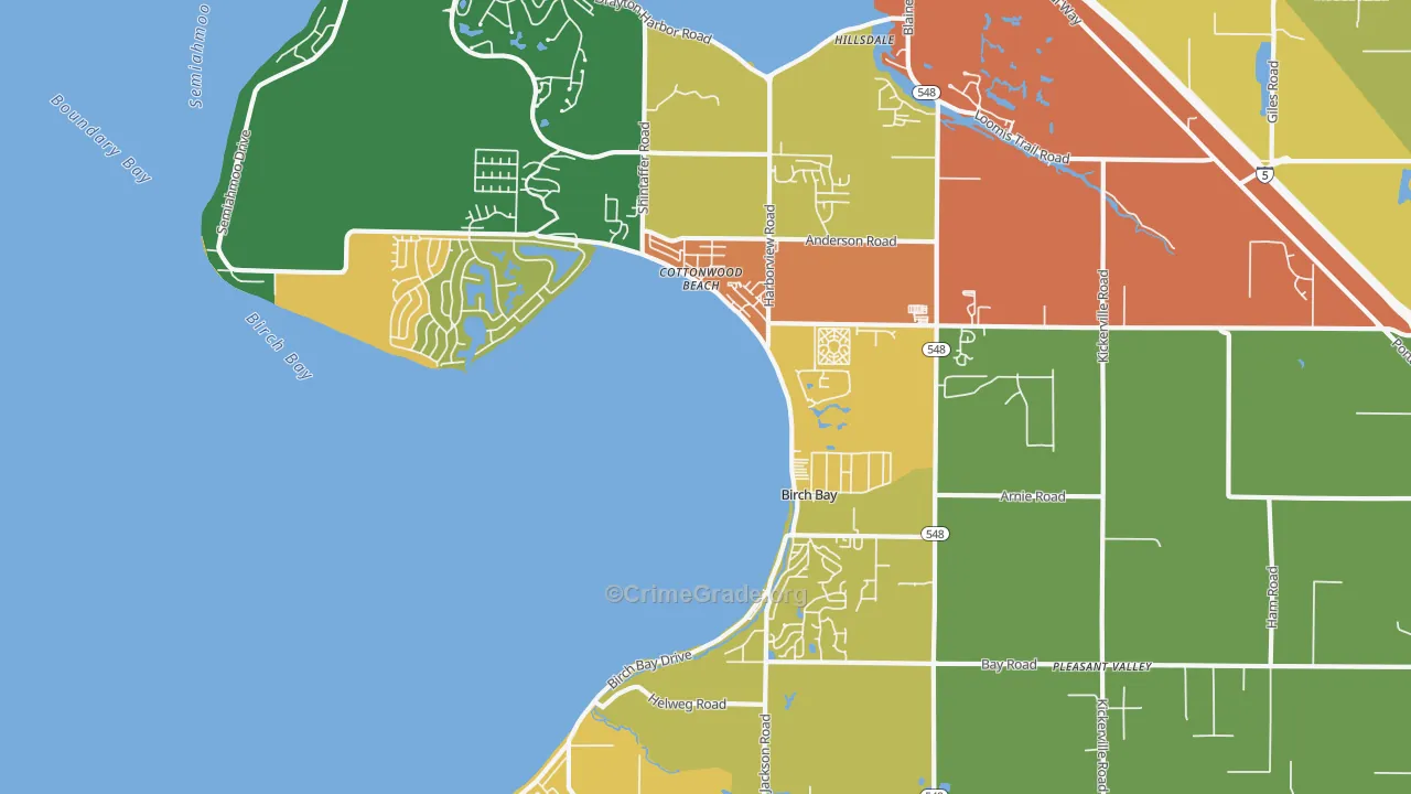 Birch Bay, WA Map of Assault Rates