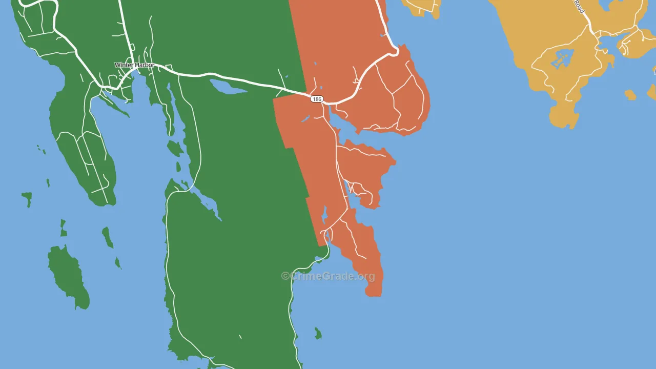 Birch Harbor, ME Map of Assault Rates